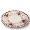 Set di 12 piatti da dessert e piatti fondi Poseidon in ceramica rosa