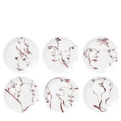 Set di 6 piatti da dessert Faces #2