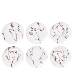 Set di 6 piatti da dessert Faces #1