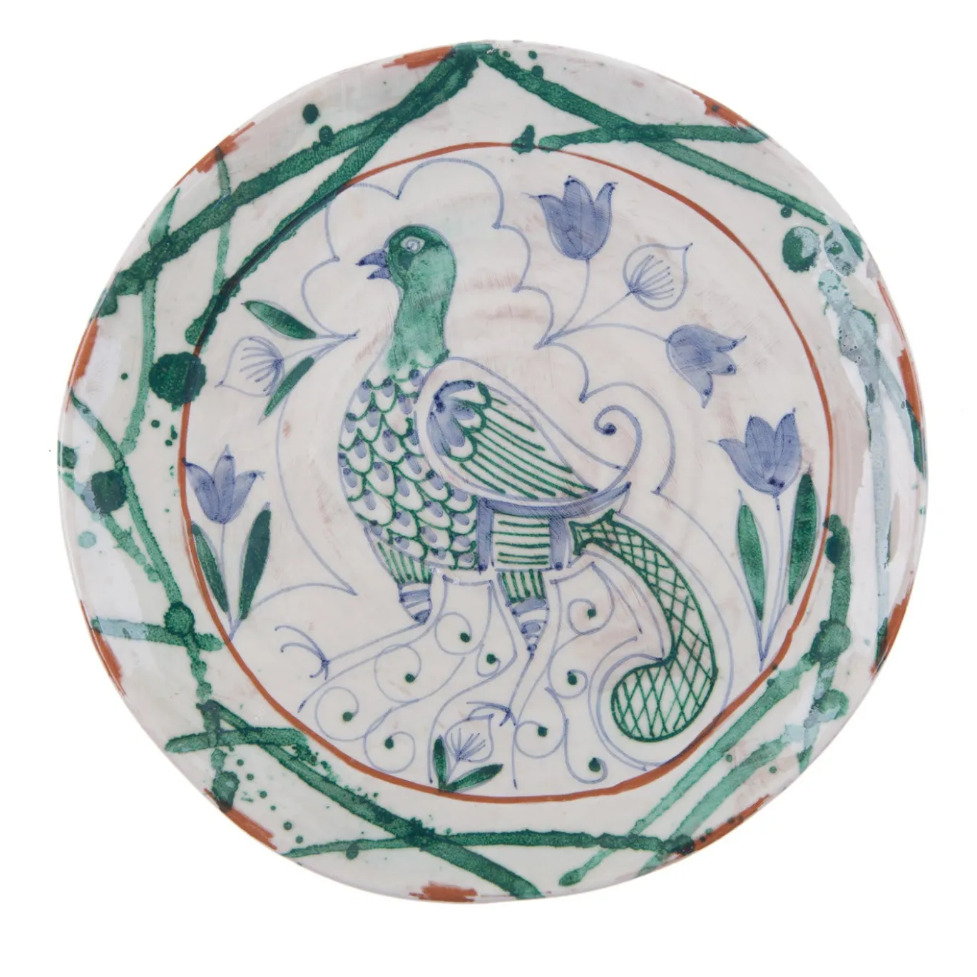 Set di 4 piatti da dessert in ceramica Pavone