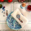 Set di 4 piatti da dessert in ceramica con motivo blu marmorizzato
