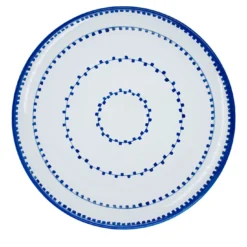 Set di 4 piatti da dessert in ceramica blu chiaro Luminaria