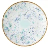 Set di 2 piatti da dessert in marmo blu turchese con bordo screziato