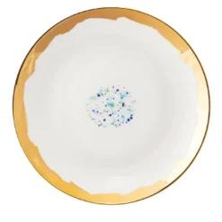 Set di 2 piatti da dessert in marmo blu e bianco con bordo a goccia