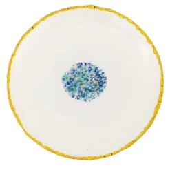 Set di 2 piatti da dessert in marmo blu e bianco con bordo screziato