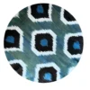 Set di 6 piatti da dessert in porcellana Ikat blu, verde e bianca