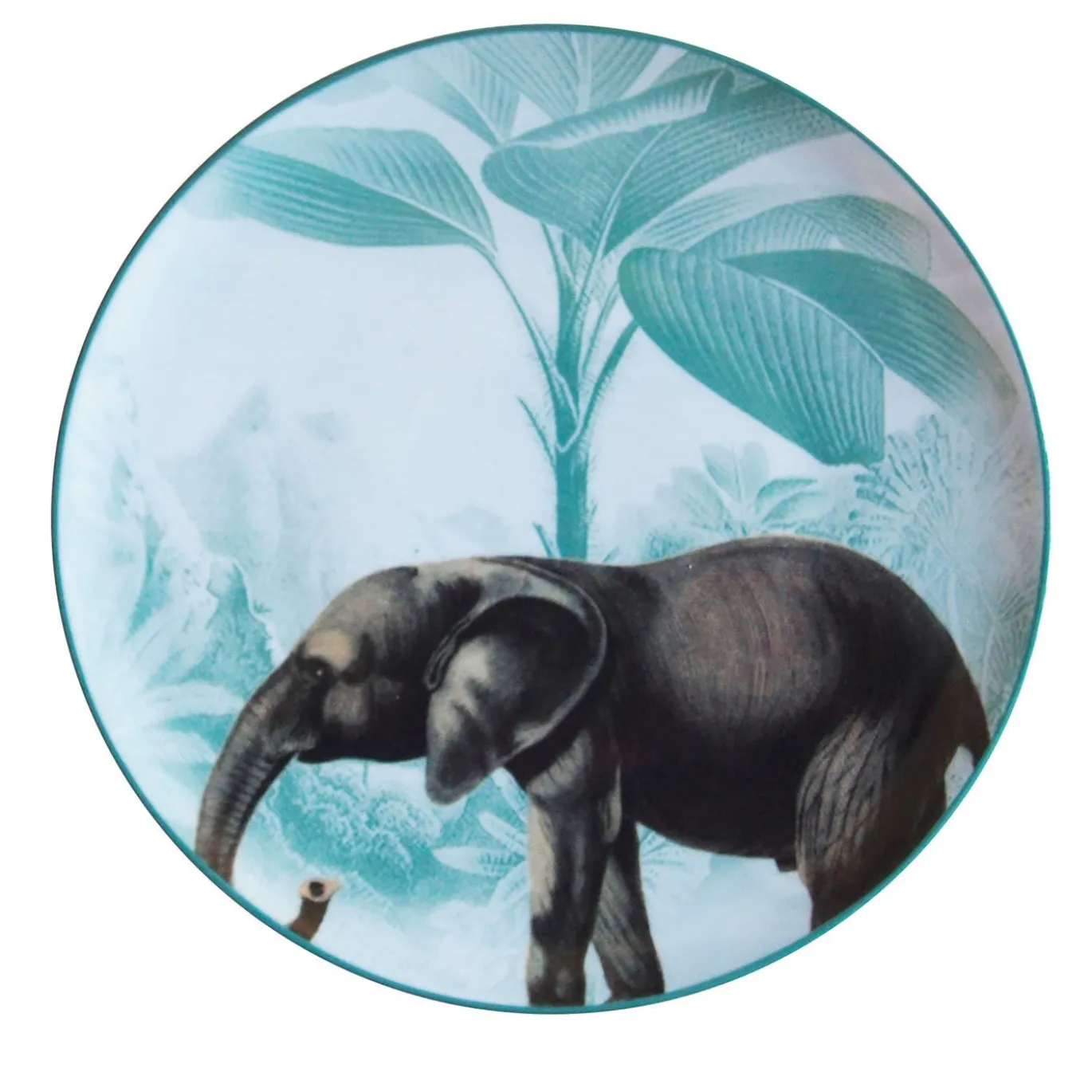 Set di 2 piatti da dessert in porcellana Elephant Menagerie Ottomane