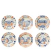 Set di 6 Piatti da Dessert Italian Views in Ceramica Rossa