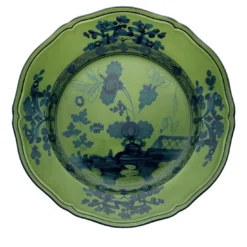 Set di 6 Piatti da Dessert Oriente Italiano Malachite in Porcellana Verde