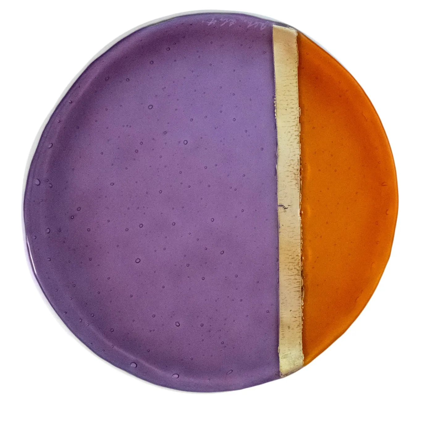 Set di 2 piatti da dessert viola e arancione