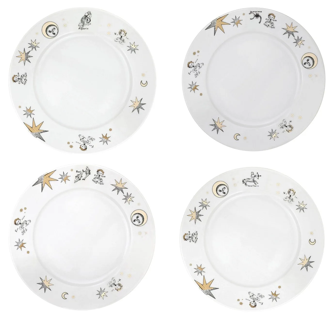 Set di 12 piatti da frutta Astronomici