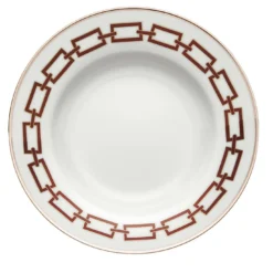 Set di 6 piatti da minestra Catene Scarlatto di Gio Ponti