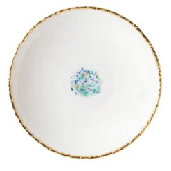 Set di 2 piatti da minestra in marmo blu e bianco con bordo screziato
