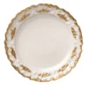 Set di 2 piatti da pane bianchi e dorati Lucia