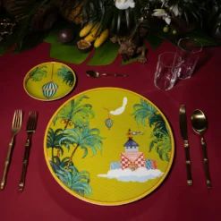 Set di 6 piatti da pane e burro Teatro dei Sogni in porcellana gialla