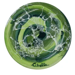 Set di 4 piatti da pane in ceramica con motivo in marmo verde