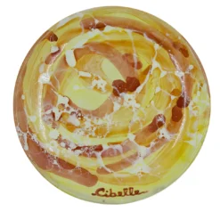 Set di 4 piatti da pane in ceramica con motivo marmorizzato giallo