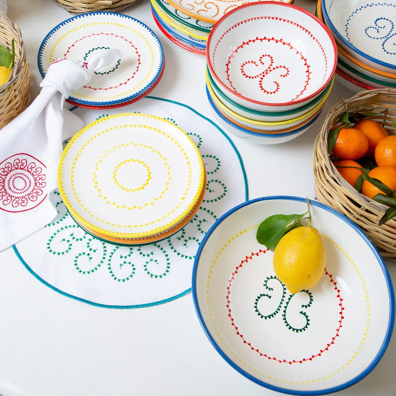 Set di 4 piatti da pane in ceramica verde Luminaria