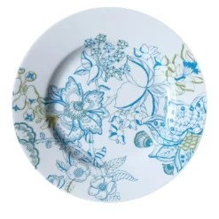 Set di 2 piatti da pane in porcellana Florian blu chiaro e verde