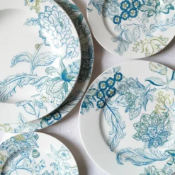 Set di 2 piatti da pane in porcellana Florian Blu Chiaro e Verde #1