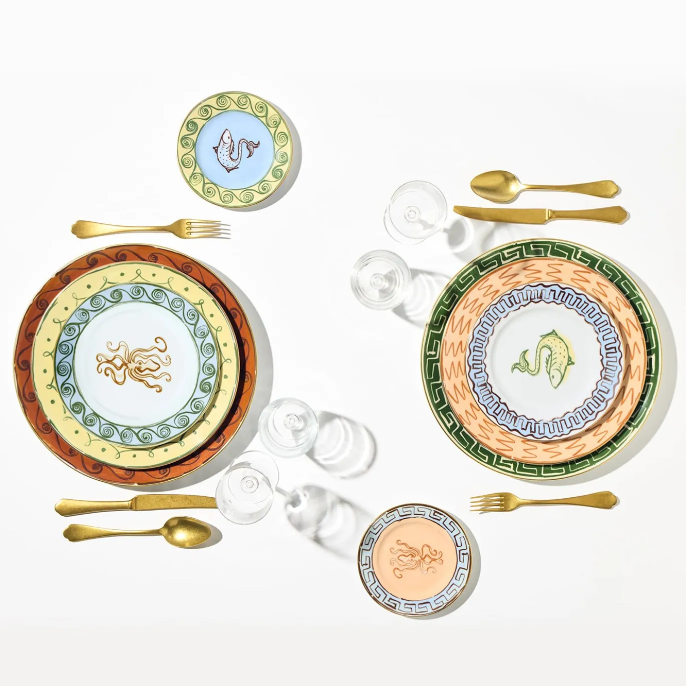 Set di 6 piatti da pane in terracotta Il viaggio di Nettuno