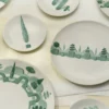 Set di 4 Piatti da Pane Jardin à l'Italienne in Ceramica Verde