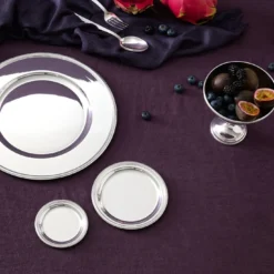 Set di 6 piatti da pane Spiga di Grano in metallo argentato