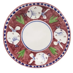 Set di 6 piatti da portata rotondi in prugna Poseidon 38cm
