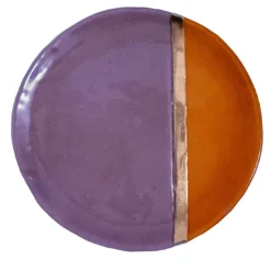 Set di 2 piatti da portata viola e arancione