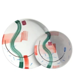 Set di 2 piatti da pranzo e da minestra Swing
