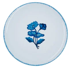 Set di 4 piatti da pranzo in ceramica blu chiaro Gioia