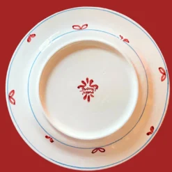 Set di 12 piatti da pranzo in ceramica rossa