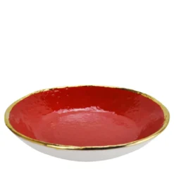 Set di 6 piatti da risotto Preta Oro rosso e oro 30cm