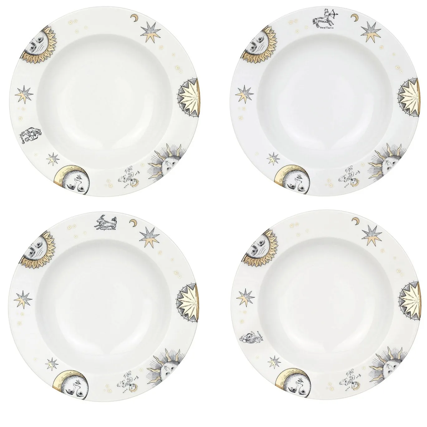 Set di 12 piatti da zuppa Astronomici