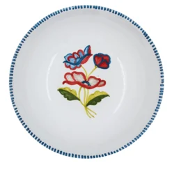 Set di 4 piatti da zuppa in ceramica Gioia rossi e blu