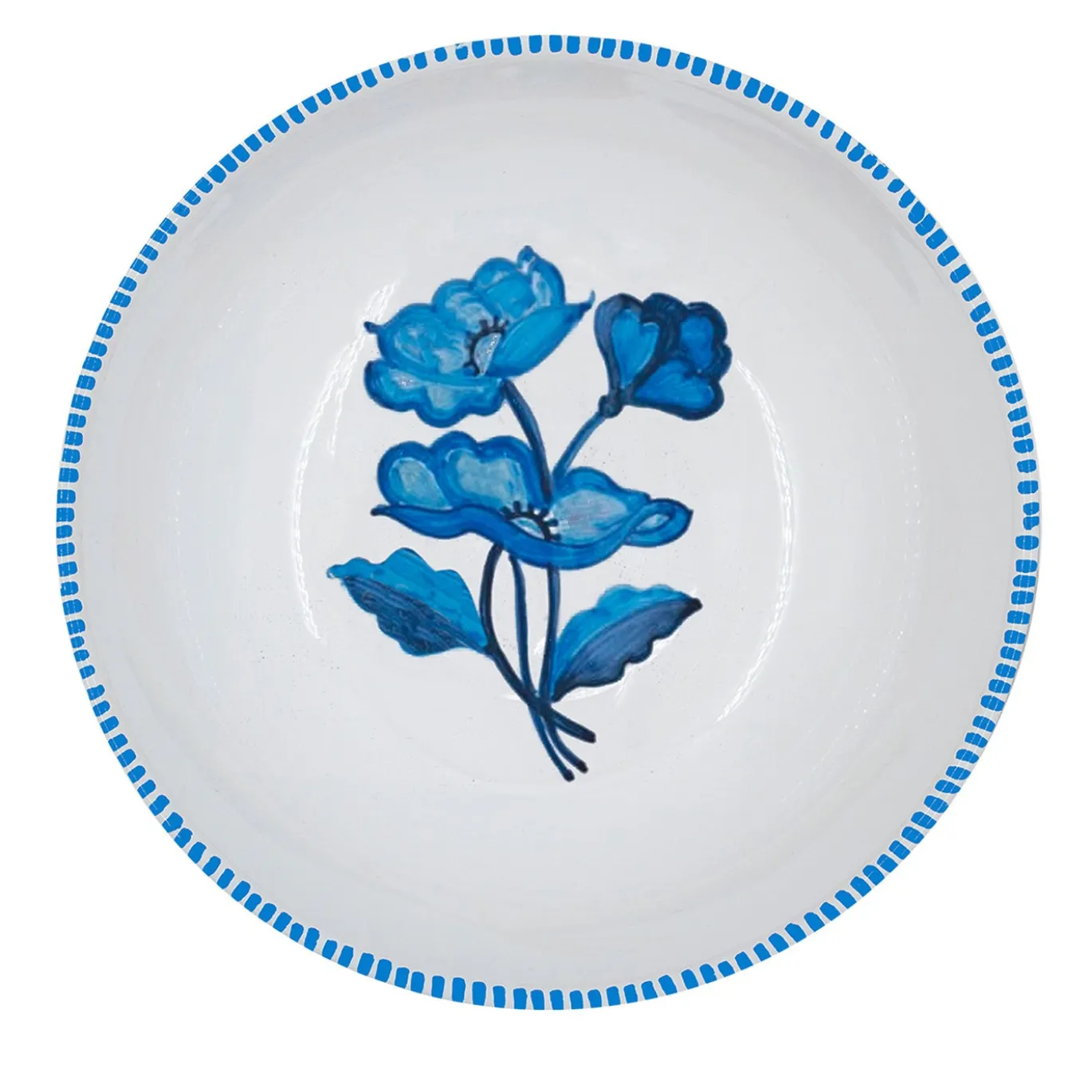 Set di 4 piatti da zuppa in ceramica blu chiaro Gioia