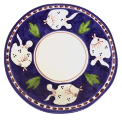 Set di 6 piatti fondi blu rotondi Poseidon 38cm