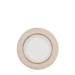 Set di 4 piatti fondi in porcellana rosa pastello