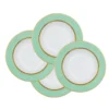 Set di 4 piatti fondi in porcellana verde pastello