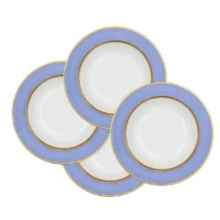 Set di 4 piatti fondi in porcellana viola pastello