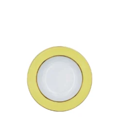 Set di 4 piatti fondi in porcellana giallo pastello