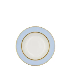 Set di 4 piatti fondi in porcellana celeste pastello