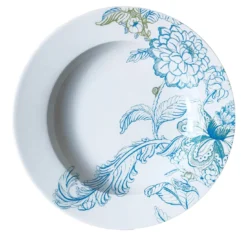 Set di 2 piatti fondi in porcellana Florian azzurro #1