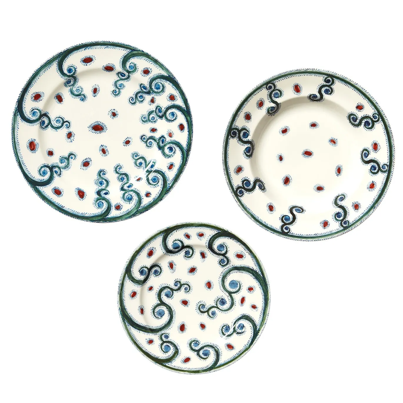 2 Set di 3 Piatti Iznik