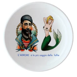 Set di 6 piatti medi "Marinaio e Sirena