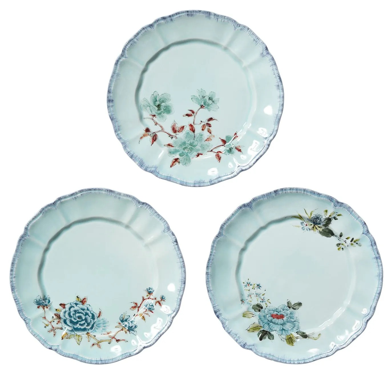 Set di 3 Piattini da Dessert Veranda Turchese