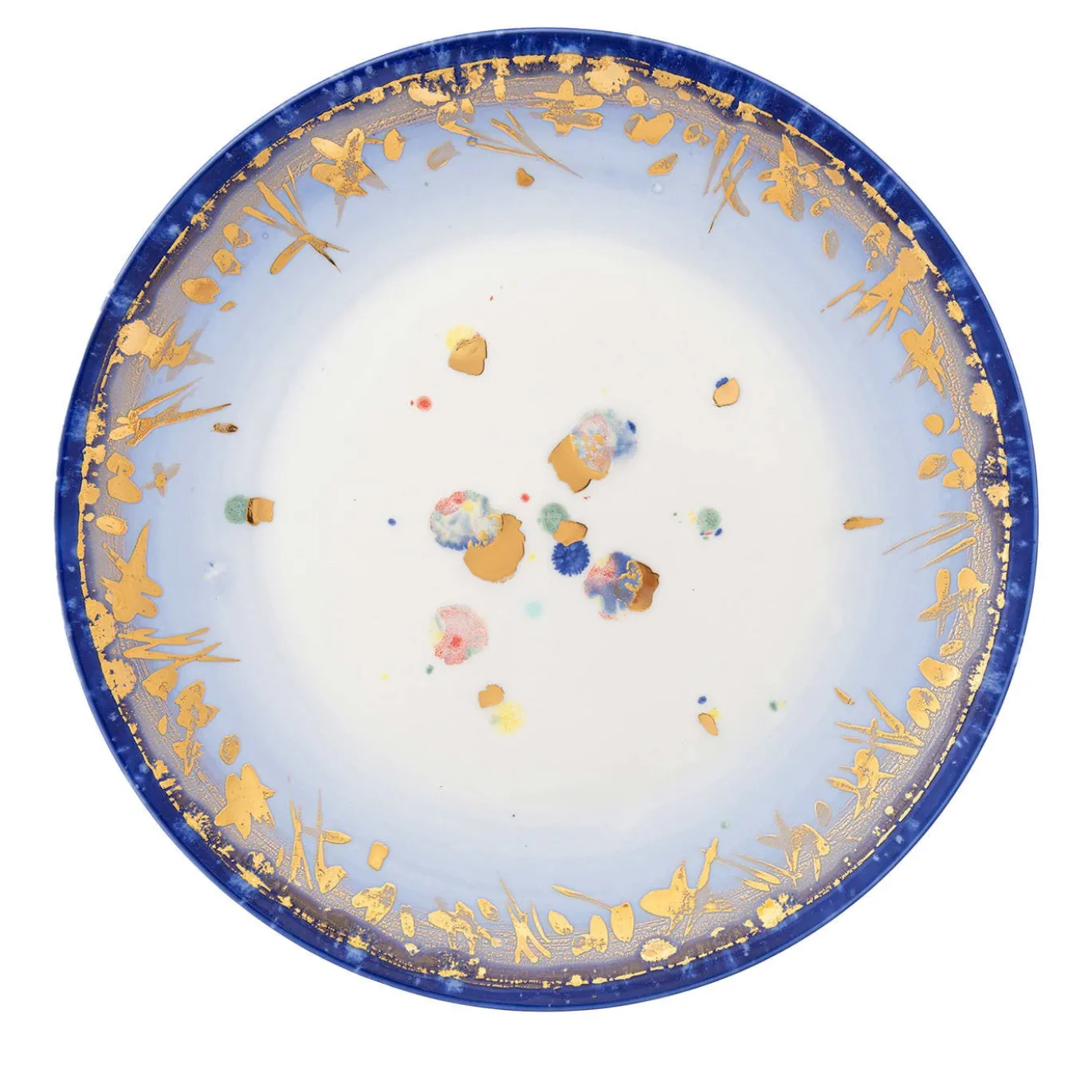 Set di 2 Piatti Piani Apollo Bianco in Porcellana Blu