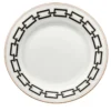 Set di 6 Piatti Piani Catene Nero in Porcellana Bianca di Gio Ponti