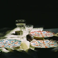 Set di 4 Piatti Piani Izmir in Ceramica