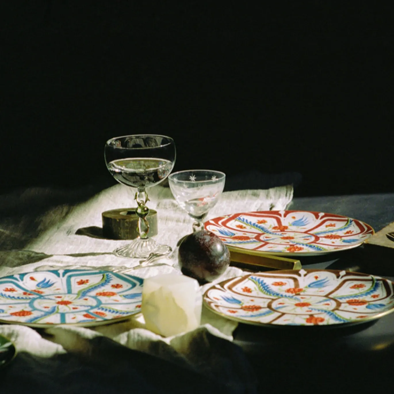 Set di 4 Piatti Piani Izmir in Ceramica